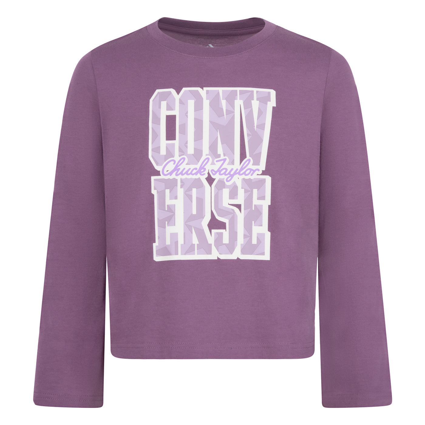 Converse Purple Bell Sleeve Graphic Knit Top