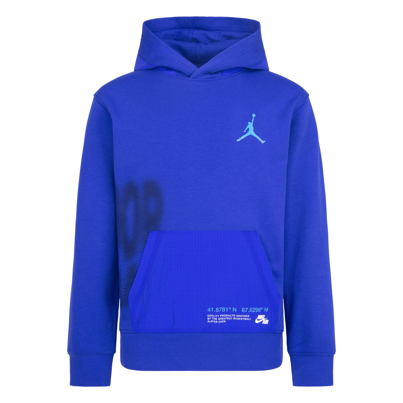 Jordan Blue Nothing But Nylon French Terry Pullover Hoodie