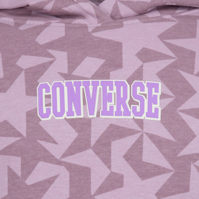 Converse Purple Wide Rib Hem Printed Hoodie