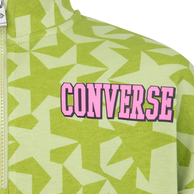 Converse Green Half Zip Printed Crew