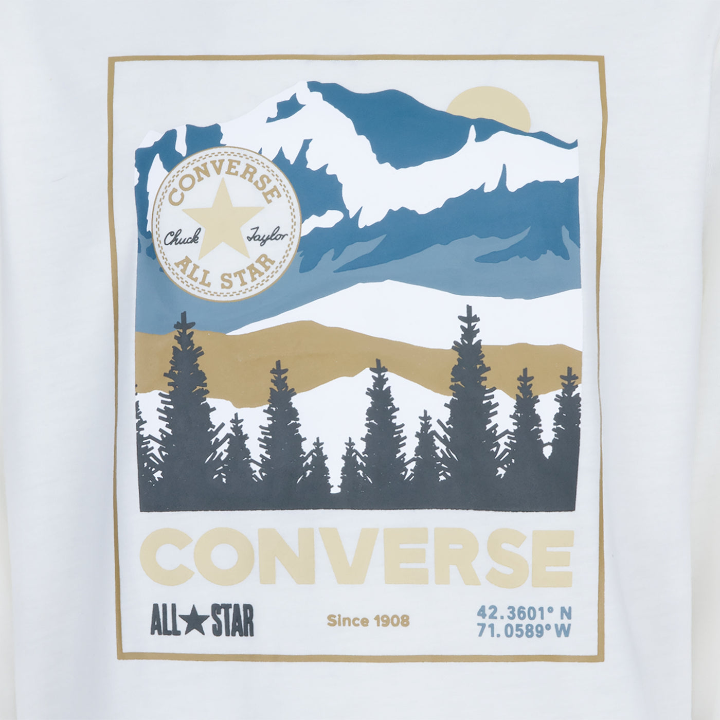 Converse Grey Mountain Box Logo Long Sleeve Tee