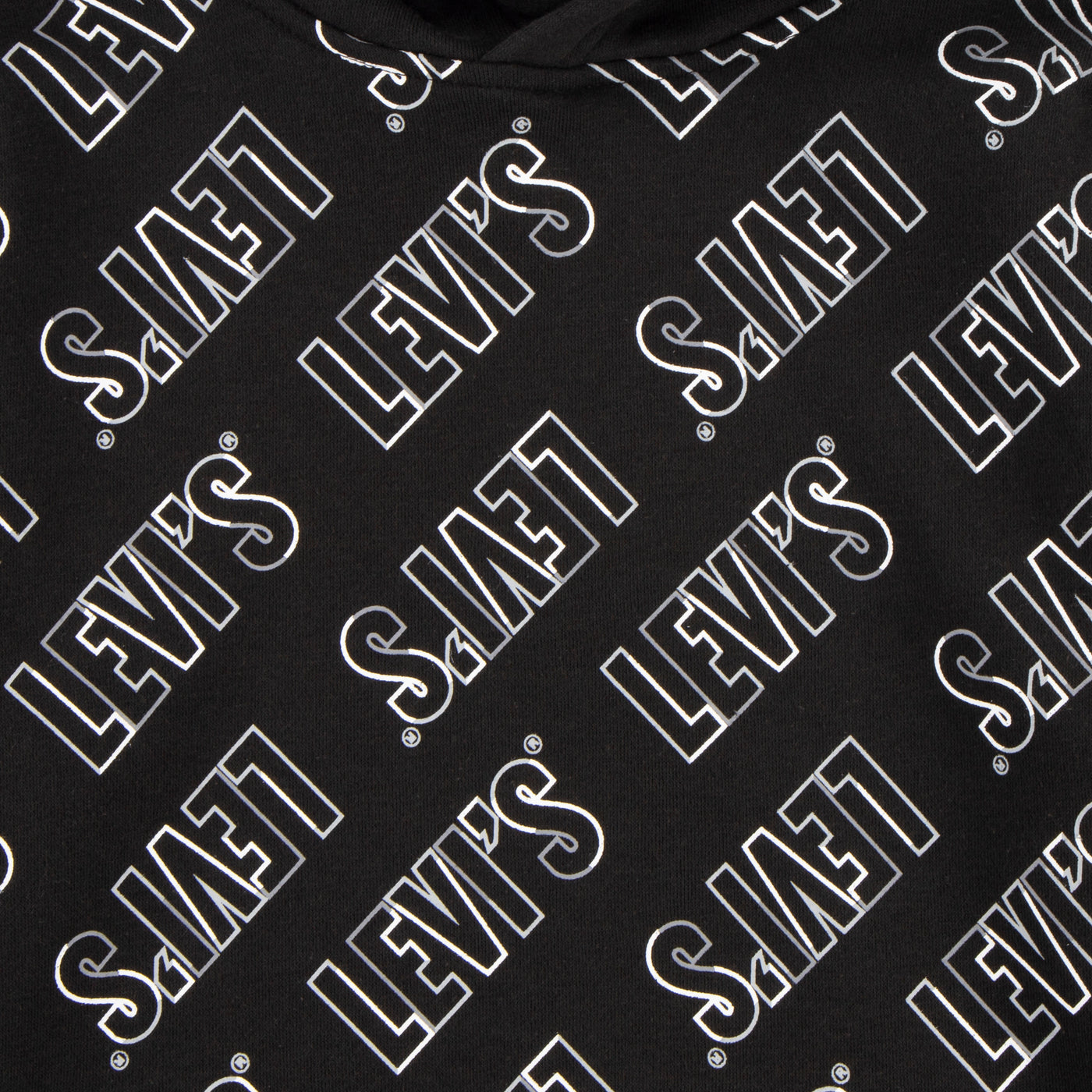 Levi'S Black Logo Branded Pullover Hoodie