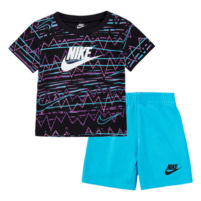Nike blue sportswear be real aop short set Shorts Set Nike   