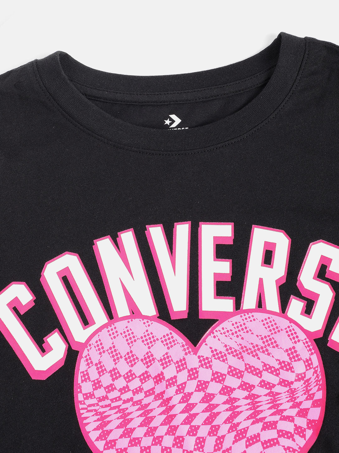 Converse Checkered Heart Long Sleeve T-Shirt T Shirt Converse   