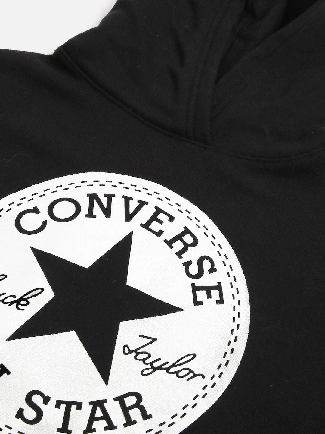 Converse Black Cropped Pullover Hoodie Sweatshirt Converse   