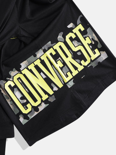 converse black wrapped logo long sleeve tee T Shirt Converse   
