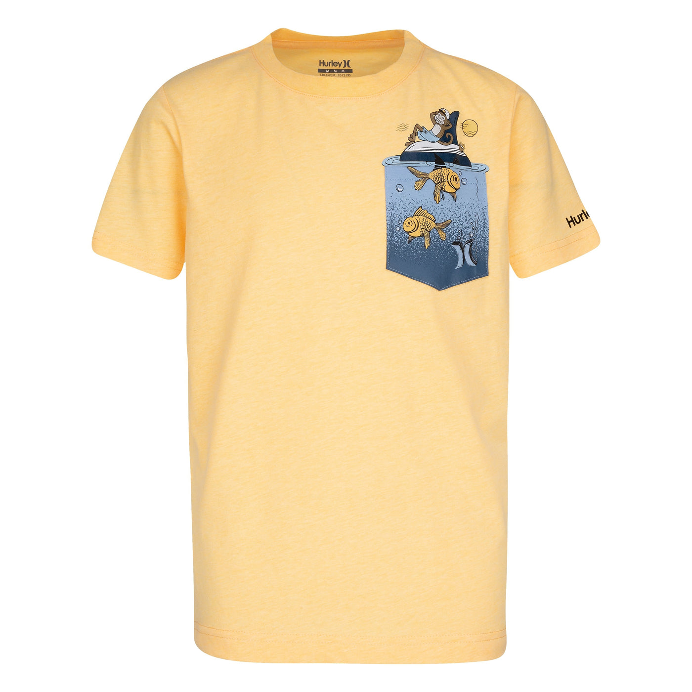 Hurley Yellow Pocket Logo T-Shirt T Shirt Hurley   