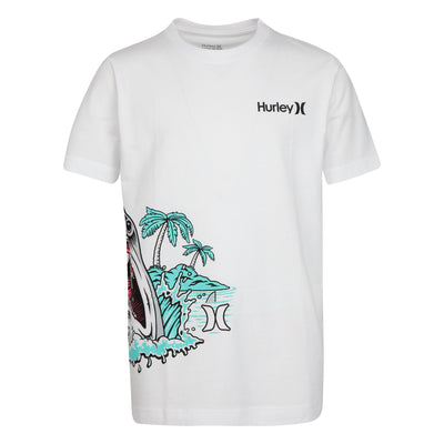 Hurley White Shark Logo T-Shirt T Shirt Hurley   
