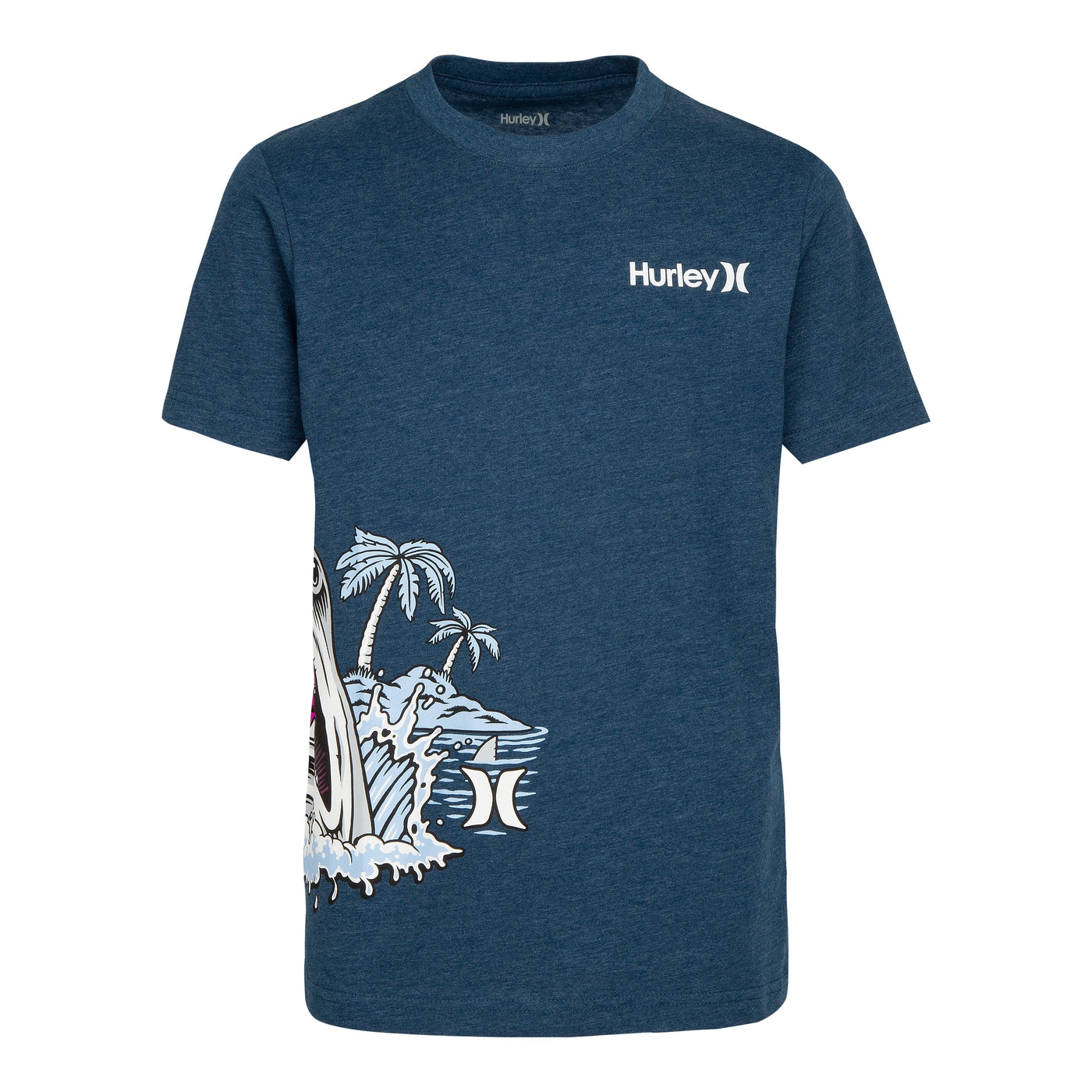 Hurley Blue Shark Logo T-Shirt T Shirt Hurley   
