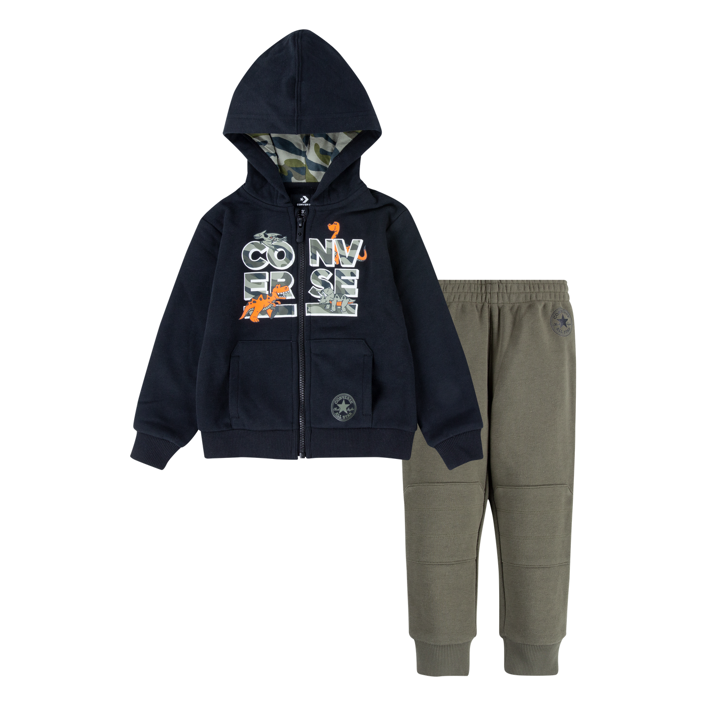 Converse Dino Graphic Zip Hoodie and Joggers Set Joggers Set Converse   
