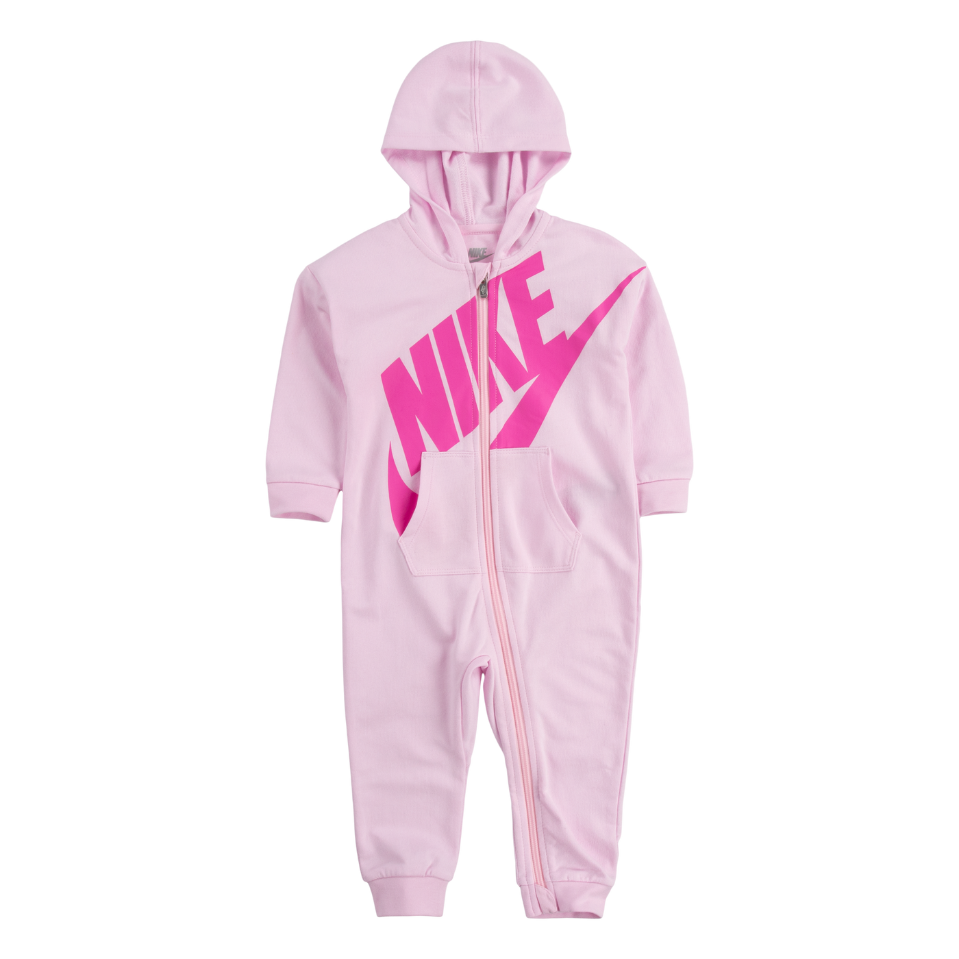 Nike Pink Baby French Terry Coverall Bodysuit Nike   