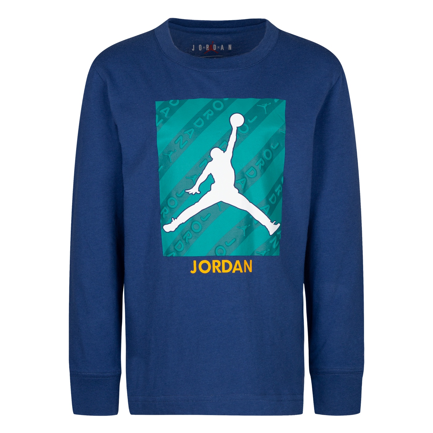 Jordan Blue JM Box Tape Long Sleeve Tee T Shirt Jordan   