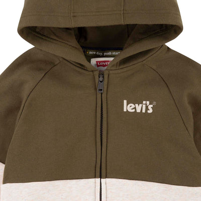 levi's® olive varsity colorblocked zipped hoodie Sweatshirt Levi's   